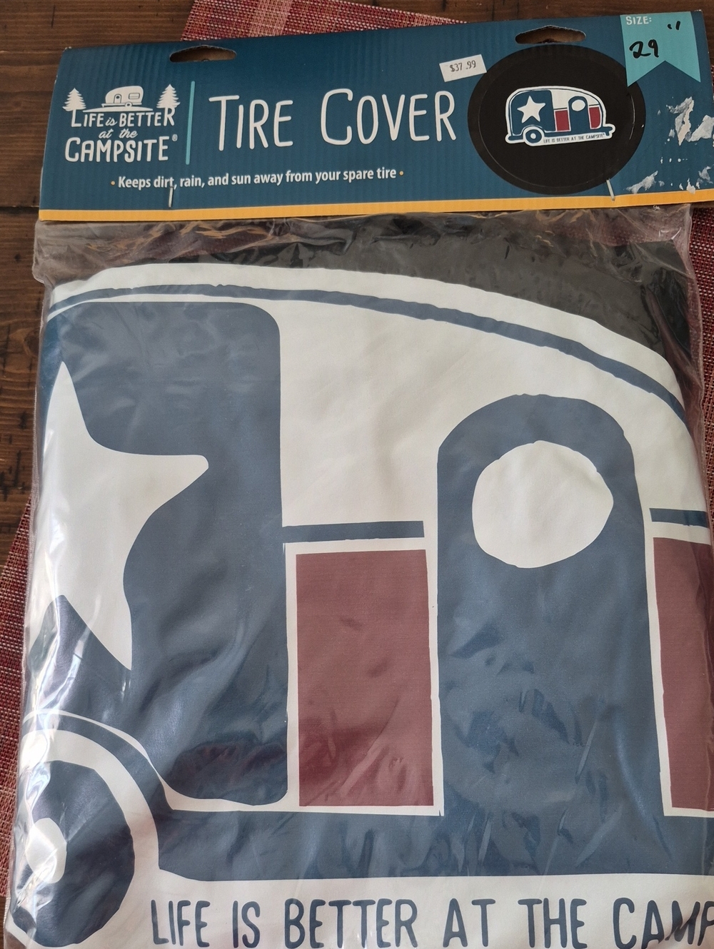 Life is Better at the Campsite Tire Cover - Blue, White & Red